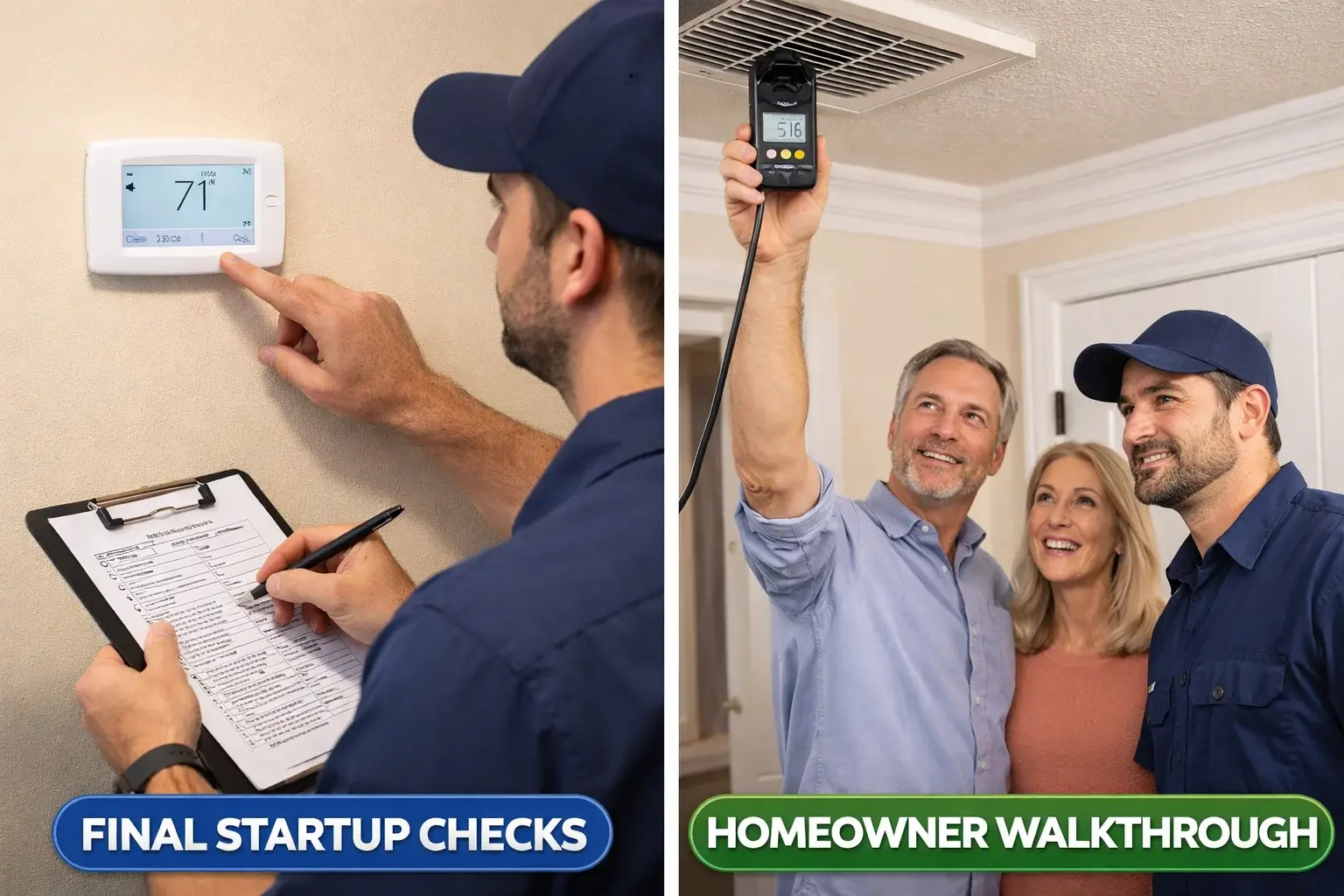 System commissioning and balancing after a new HVAC install